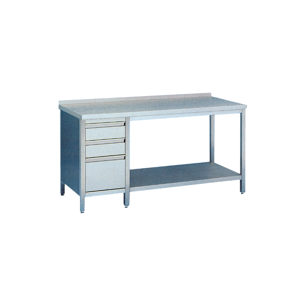 Table de travail ouverte avec tiroirs sur la hauteur